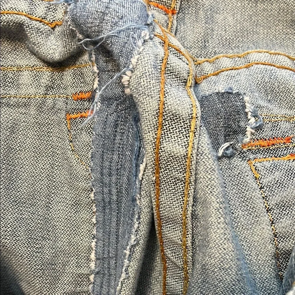 True Religion Joey Blue Distressed Ripped Denim Jeans Casual